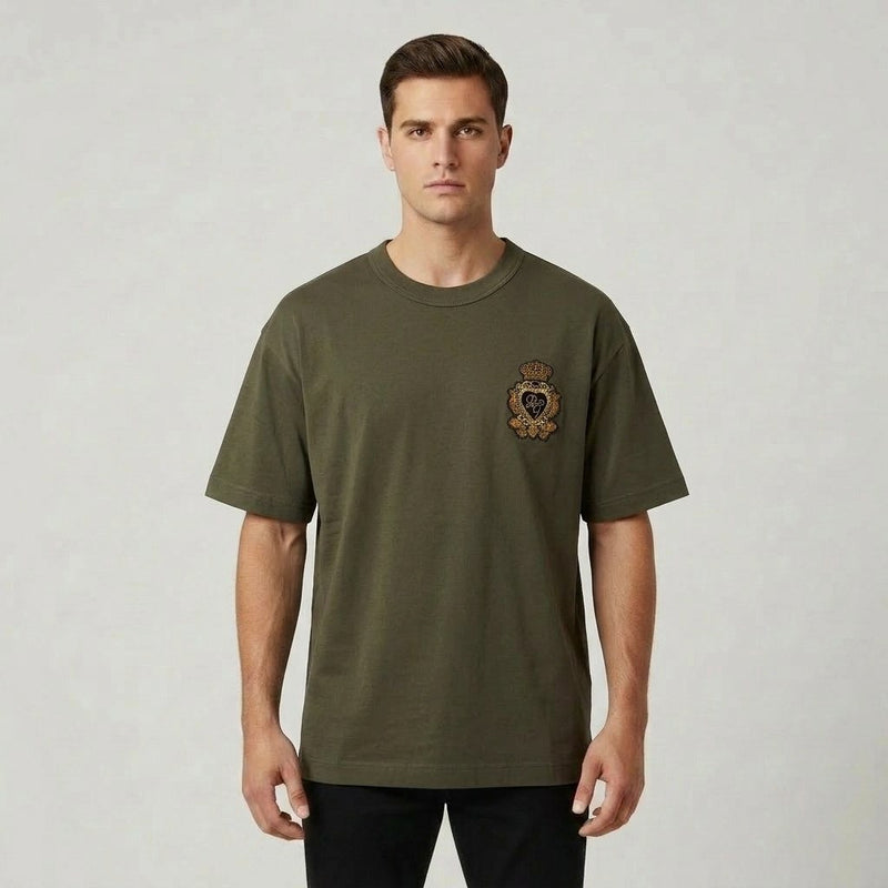 Dolce & Gabbana Royal Crest Tee – Olive