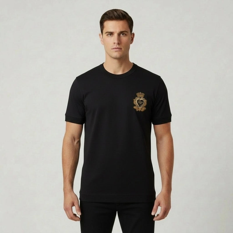 Dolce & Gabbana Royal Crest Tee – Black Gold