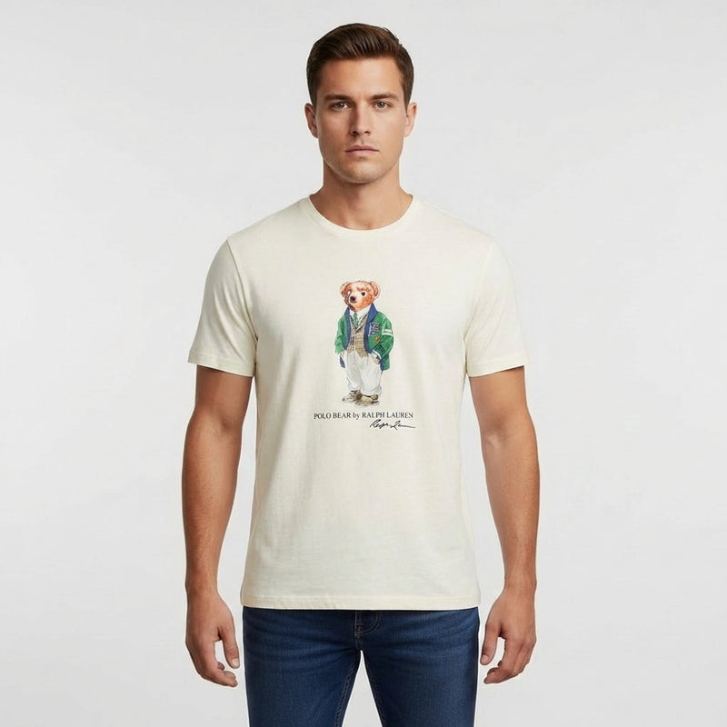 Ralph Lauren Campus Bear Tee – Cream