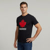 Dsquared2 Distressed Maple Leaf T-Shirt — Black